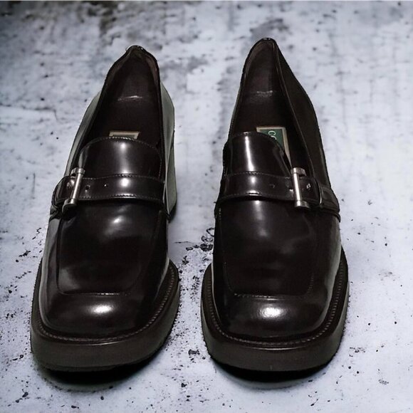 Cole Haan Women's Block Raised Heel With Buckle Luxury Shoe - Made In Italy 6b - Picture 4 of 9